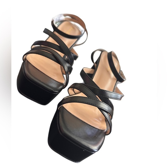 NEW CHUNKY PLATFORM HIGH HEEL ANKLE STRAP SHOES FOR WOMEN SIZE 8 BLACK - Picture 9 of 15